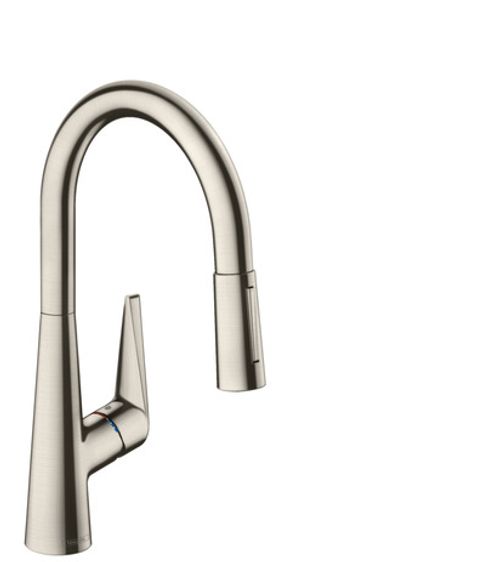 Hansgrohe-HG-Spueltischmischer-200-Talis-M51-Ausziehbrause-2jet-sBox-edelstahl-optik-73851800 gallery number 1